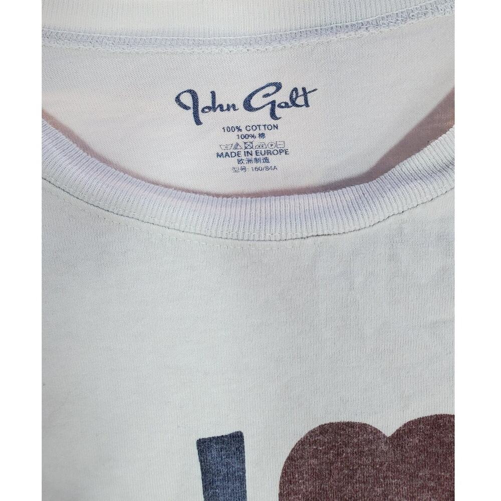 John Galt White J Love Paris Crop Tee Size Small - Picture 3 of 3